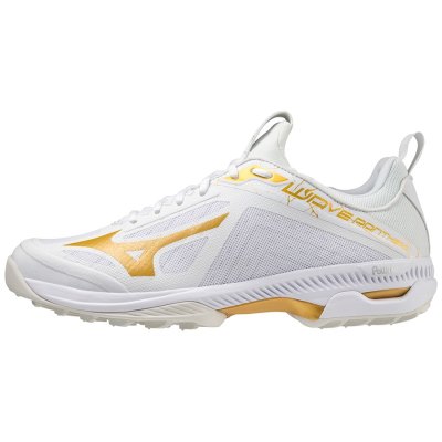 Zapatillas Hockey Mizuno WAVE Panthera Mujer - Blancos / Dorados - Chile M685NBJAZK